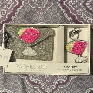 Nwt Rachel Zoe 2 piece card case and charm set